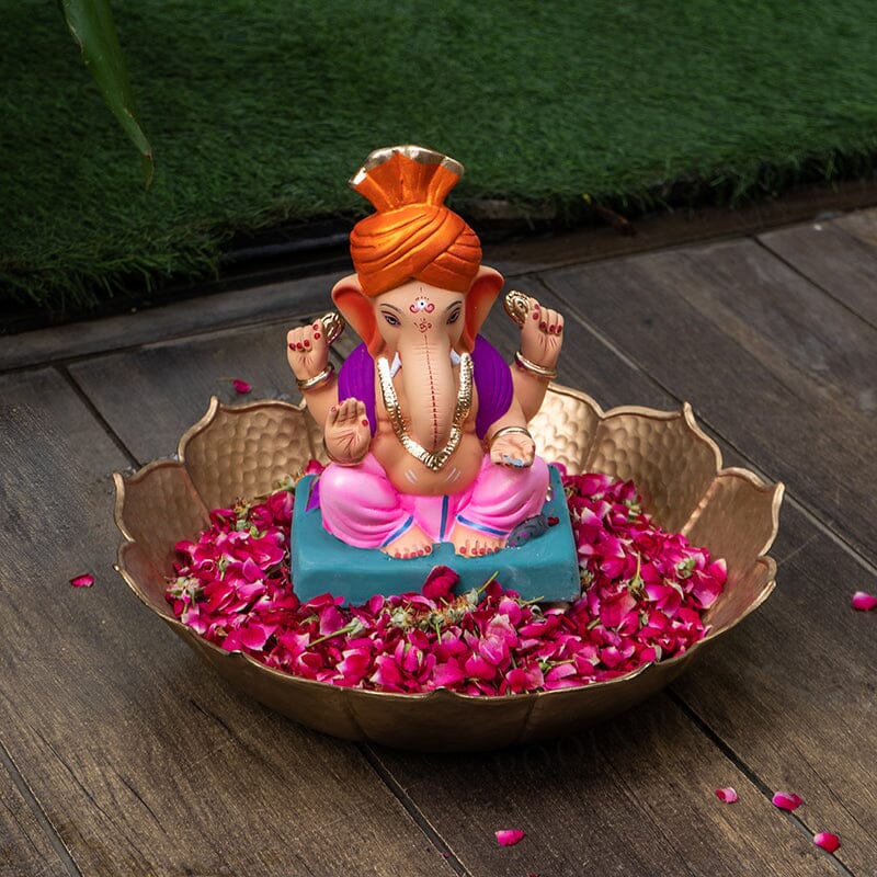 10INCH Eco-Friendly Haridra Feta Ganpati | Plant-A-Ganesha
