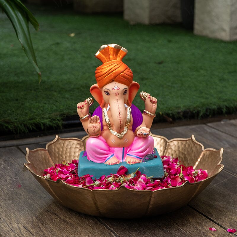 10INCH Eco-Friendly Haridra Feta Ganpati | Plant-A-Ganesha
