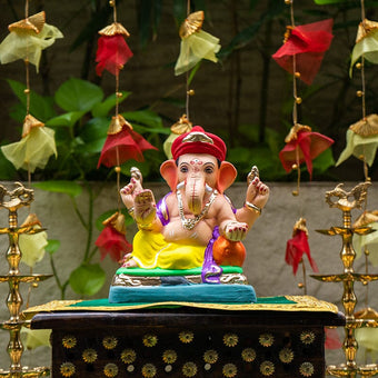8INCH Eco-Friendly Mahabala Feta Ganpati | Plant-A-Ganesha