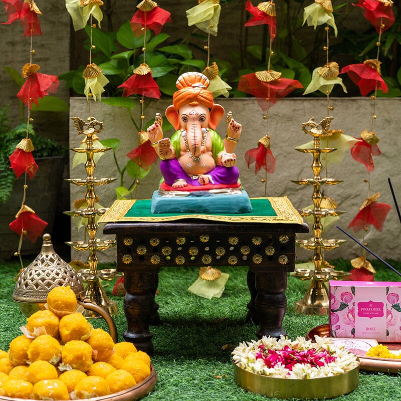 8INCH Eco-Friendly Gajanana Pagdi Ganpati | Plant-A-Ganesha