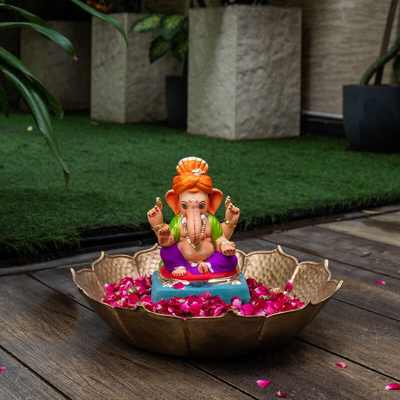 8INCH Eco-Friendly Gajanana Pagdi Ganpati | Plant-A-Ganesha