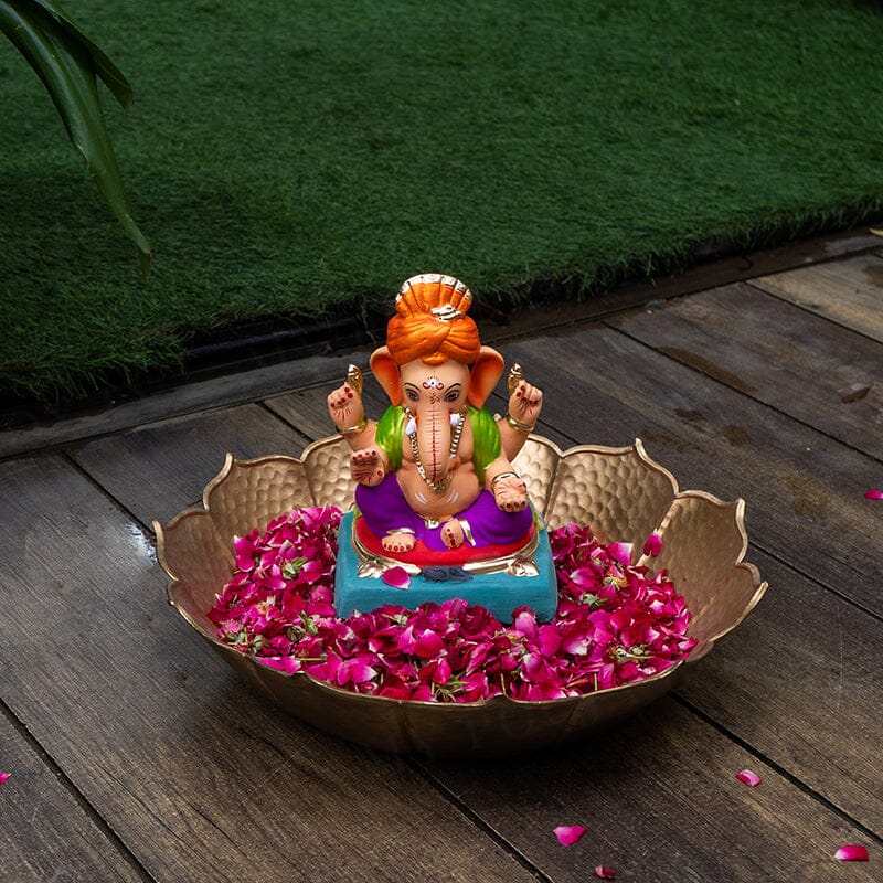 8INCH Eco-Friendly Gajanana Pagdi Ganpati | Plant-A-Ganesha