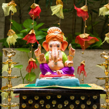 8INCH Eco-Friendly Gajanana Pagdi Ganpati | Plant-A-Ganesha