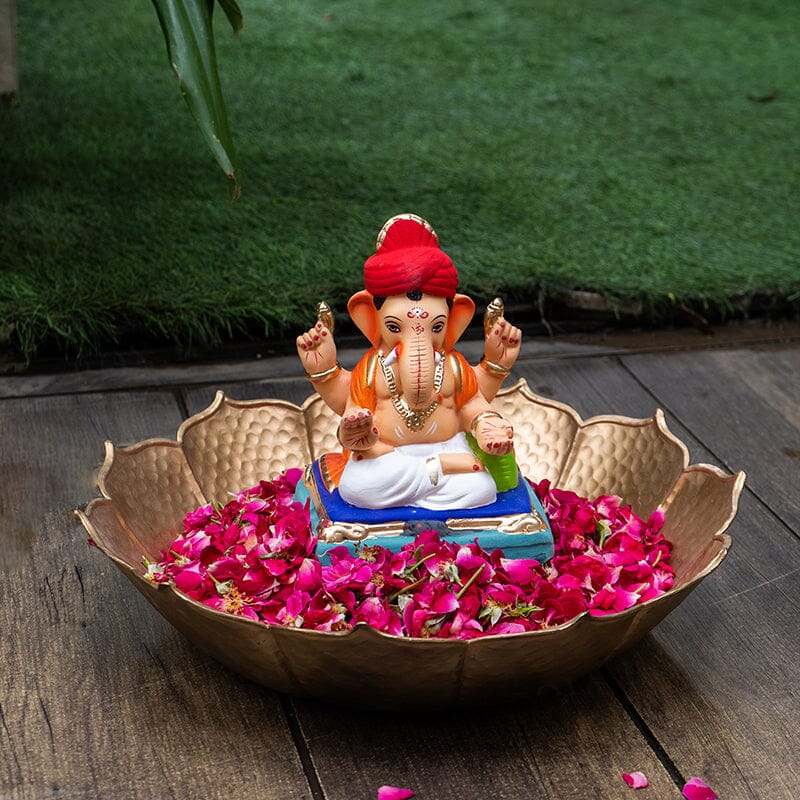 8INCH Eco-Friendly Avighna Pagdi Ganpati | Plant-A-Ganesha