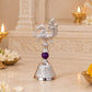 Elegant Silver Finish Peacock Bell