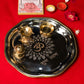 Traditional OM Silver Pooja Thali
