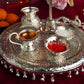 Luxurious Silver Peacock Pooja Thali Set