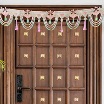 Pink Blue Festive Door Hanging Toran/ Bandhanwar
