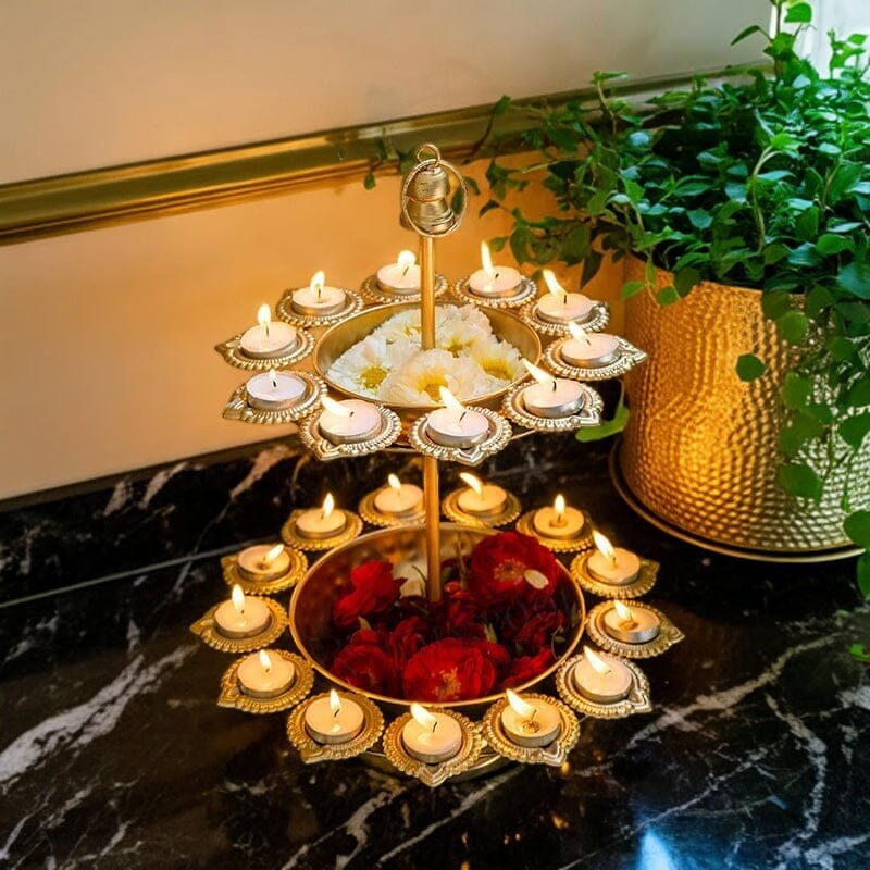 Exquisite Layer Deep Diya Urli Stand