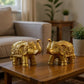 Handmade Ethnic Indian Brass Elephant Pair Decor