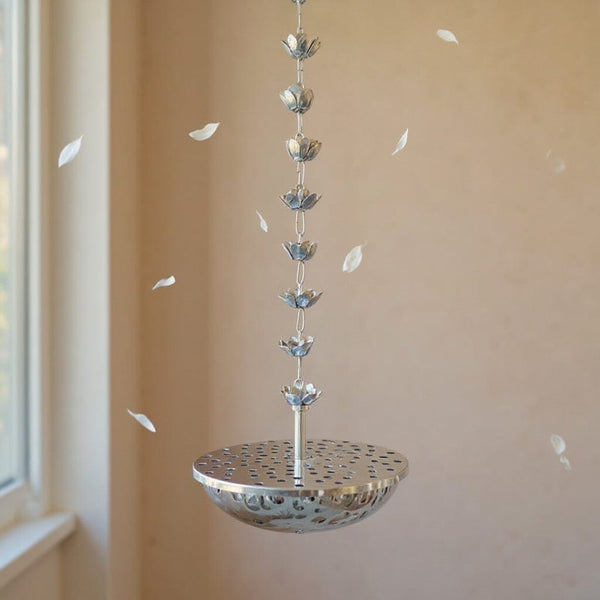 Silver Finish Floral Hanging Fumer