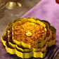 Yellow And Gold Metal Lotus Urli