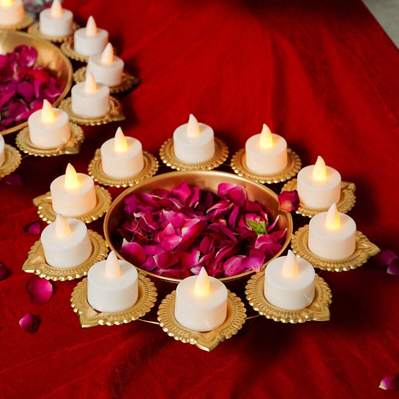 Aesthetic Floral Urli With Diya Gift Box