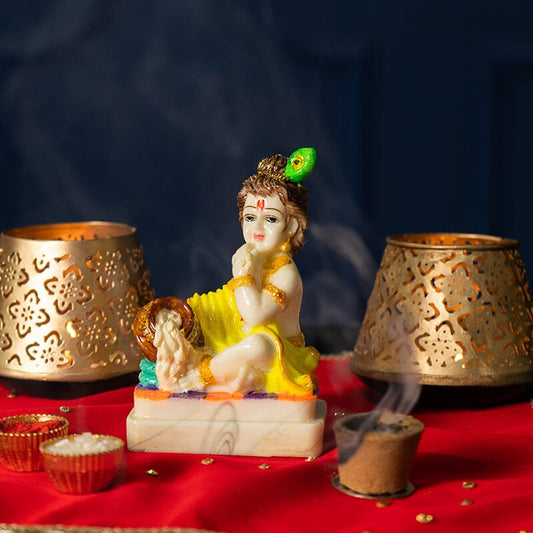 Makhan Chor Krishna Idol for Gift/Puja