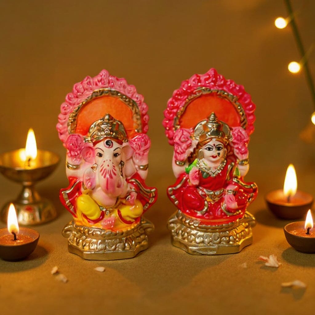 4INCH Clay Laxmi Ganesh Idol (Eco-Friendly)