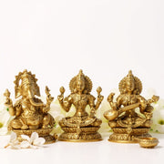 Traditional Antique Laxmi Ganesha Saraswati Idol