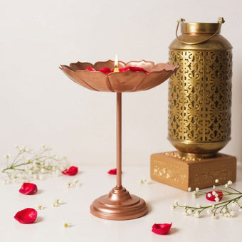 Stunning Rose Gold Urli with Stand