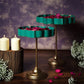 Mint Green And Gold Lotus Urli With Stand