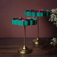 Mint Green And Gold Lotus Urli With Stand