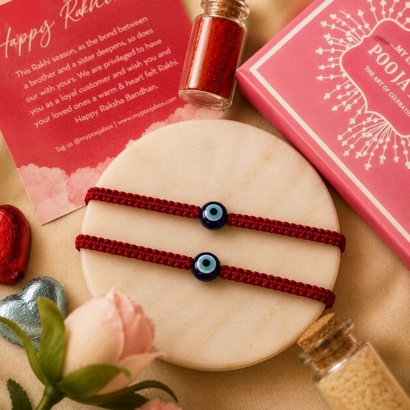 Bold Red Strength Evil Eye Rakhi