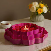 Pink And Gold Metal Lotus Urli