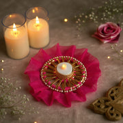 Pink Camellia Decorative T-light Holder