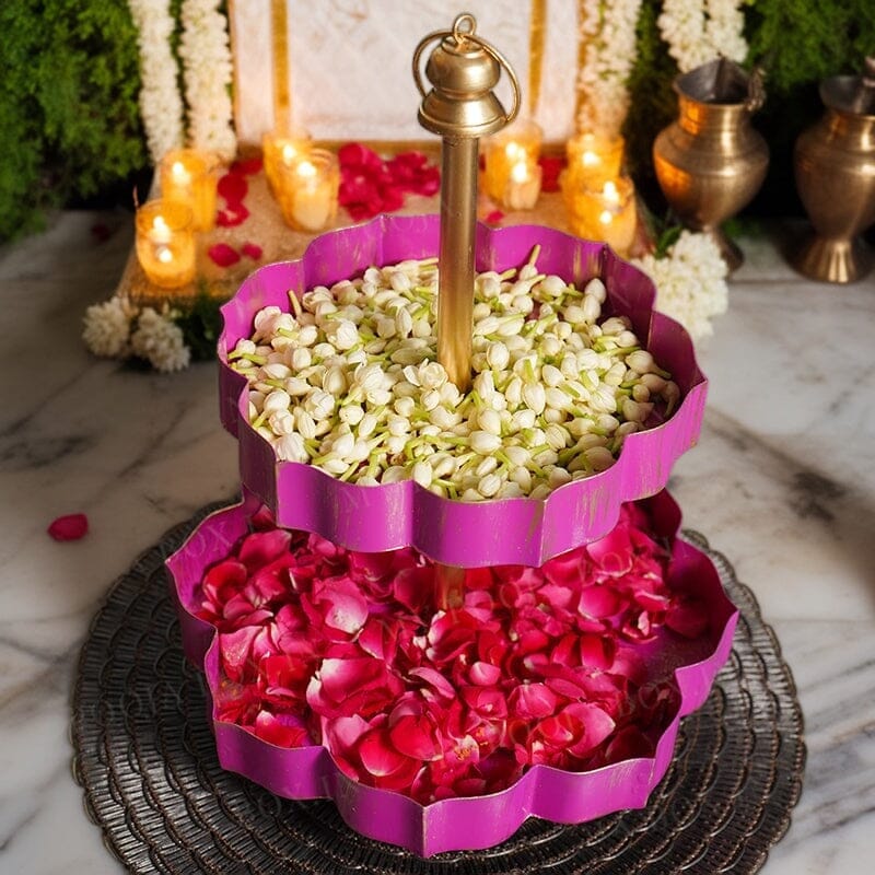 Traditional Layer Pink Urli/Dessert Stand