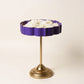 Violet And Gold Lotus Urli With Stand