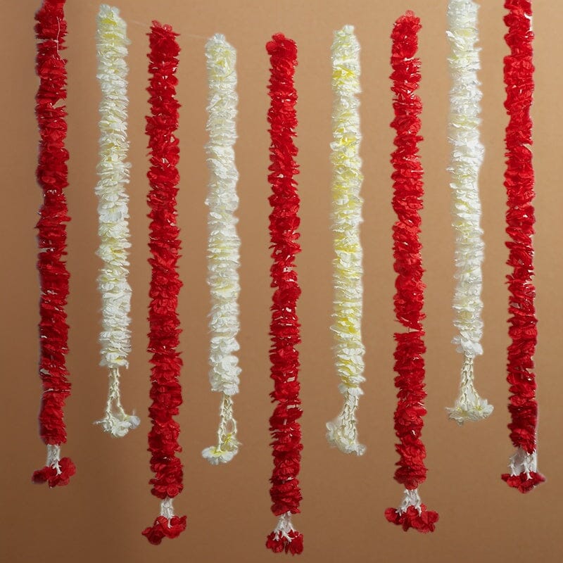 Artificial Jasmine Flower And Rose Red Backdrop Decoration