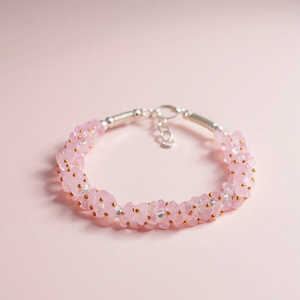 Rose Quartz Crystal Healing Bracelet For Self Esteem & Self Love
