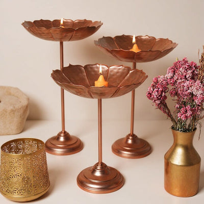 Stunning Rose Gold Urli with Stand