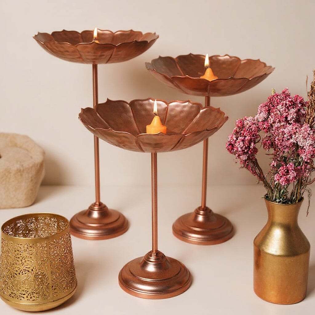 Stunning Rose Gold Urli with Stand