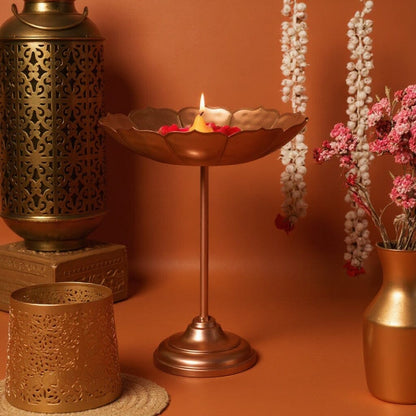 Stunning Rose Gold Urli with Stand