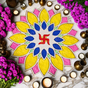 DIY Swastik Pattern Rangoli Design Stencil 12