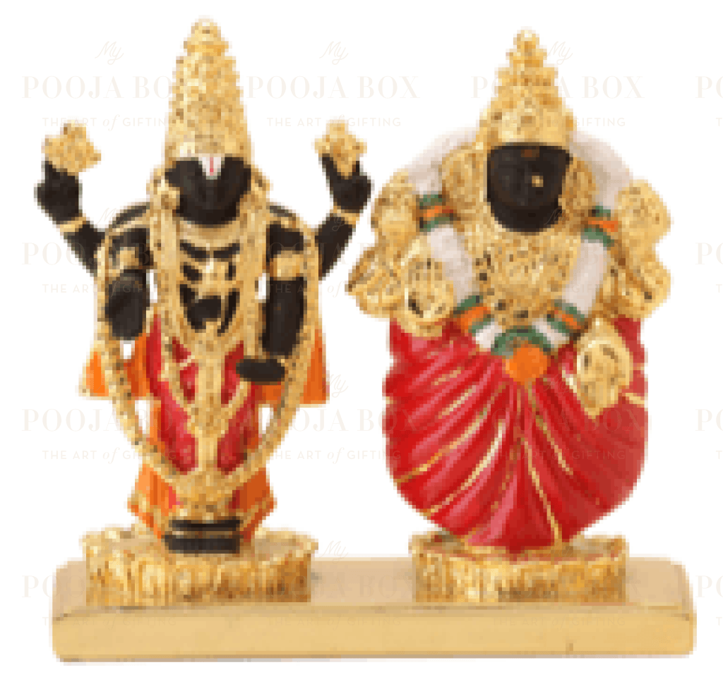 24 K Gold Foil Balaji Padmavati Idol