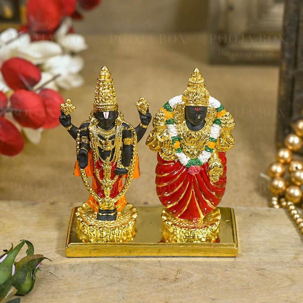 24 K Gold Foil Balaji Padmavati Idol