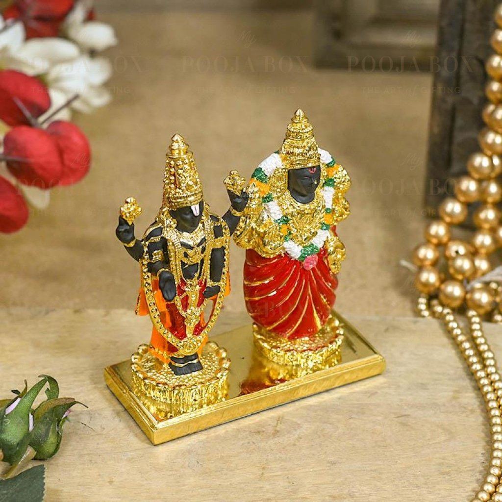 24 K Gold Foil Balaji Padmavati Idol