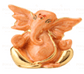 24 K Gold Foil Pearl Orange Ganesha Idol