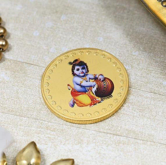 24K Gold Foil Bal Gopal Coin & Bar