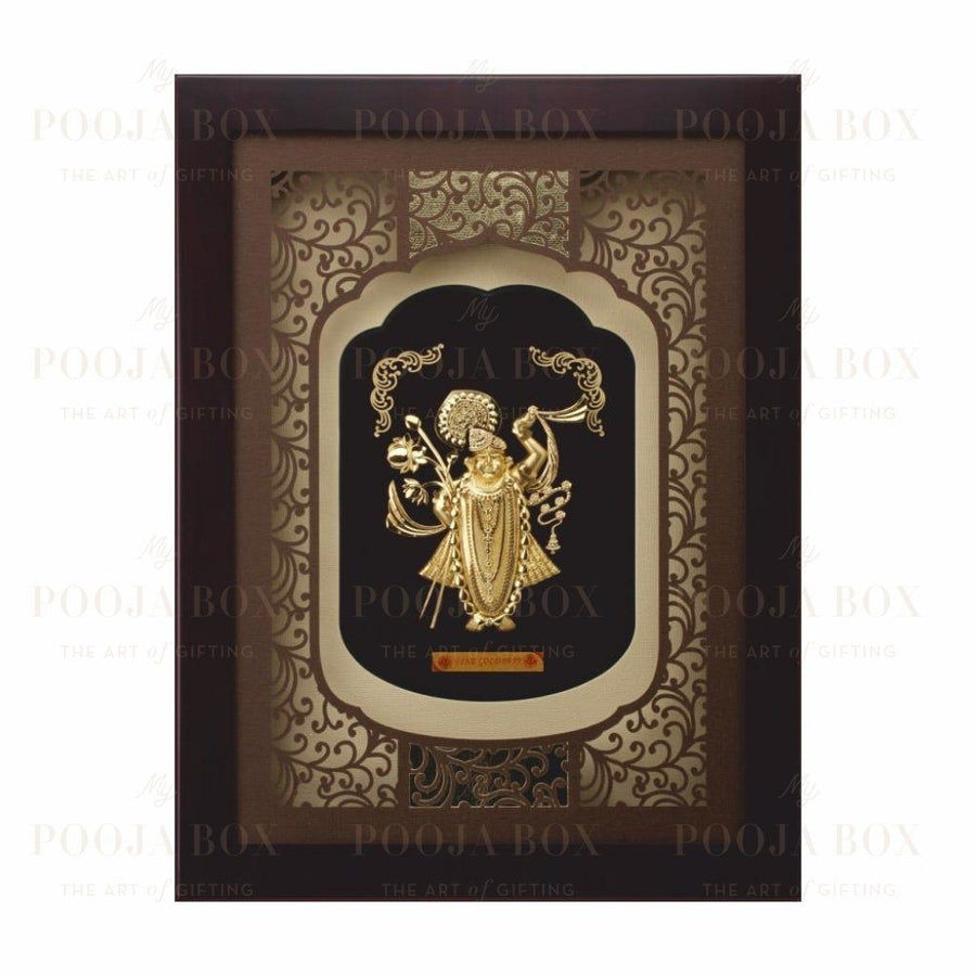 24K Gold Foil Big Shreenathji Elite Frame Framed Paintings