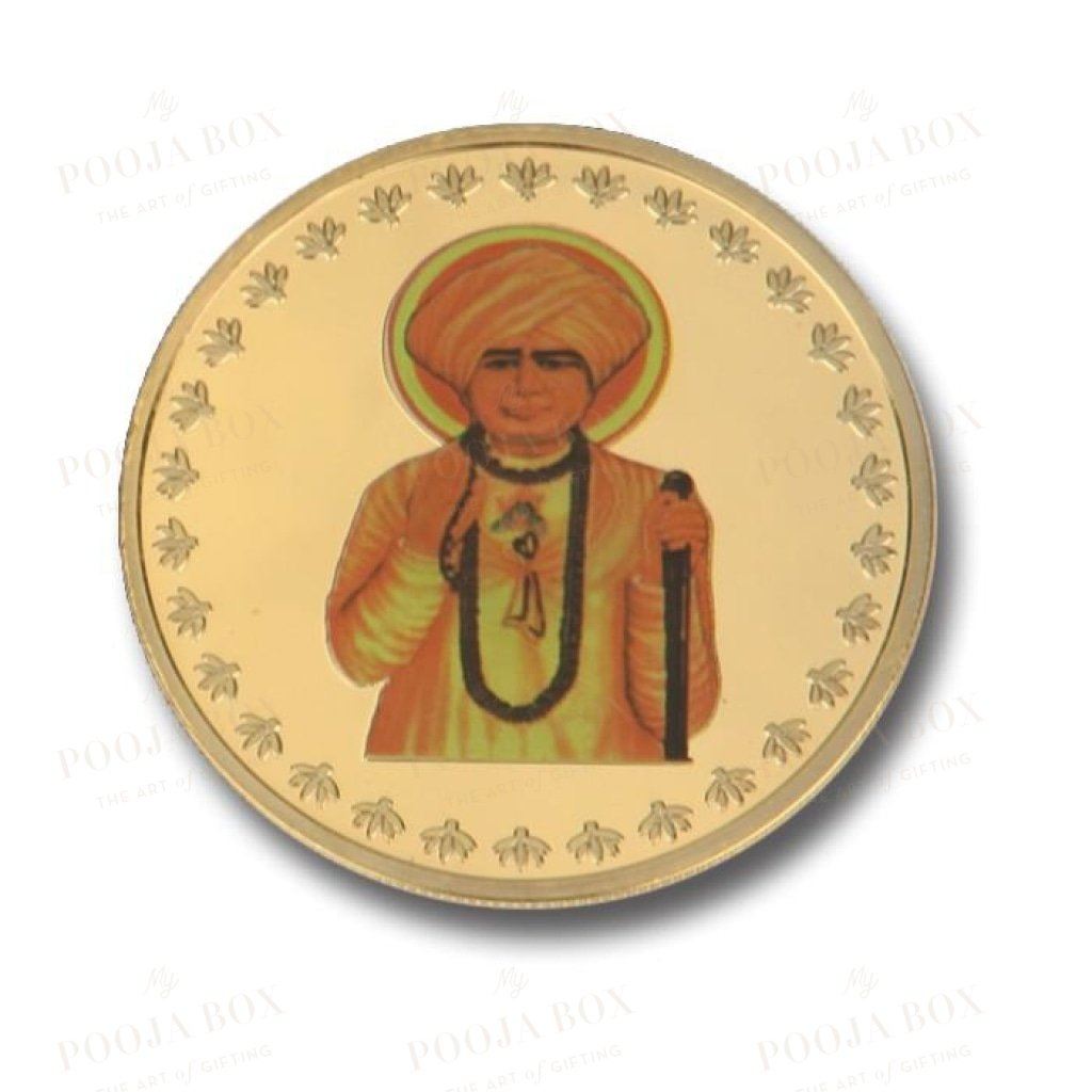 24K Gold Foil Jalaram Bapa Coin & Bar