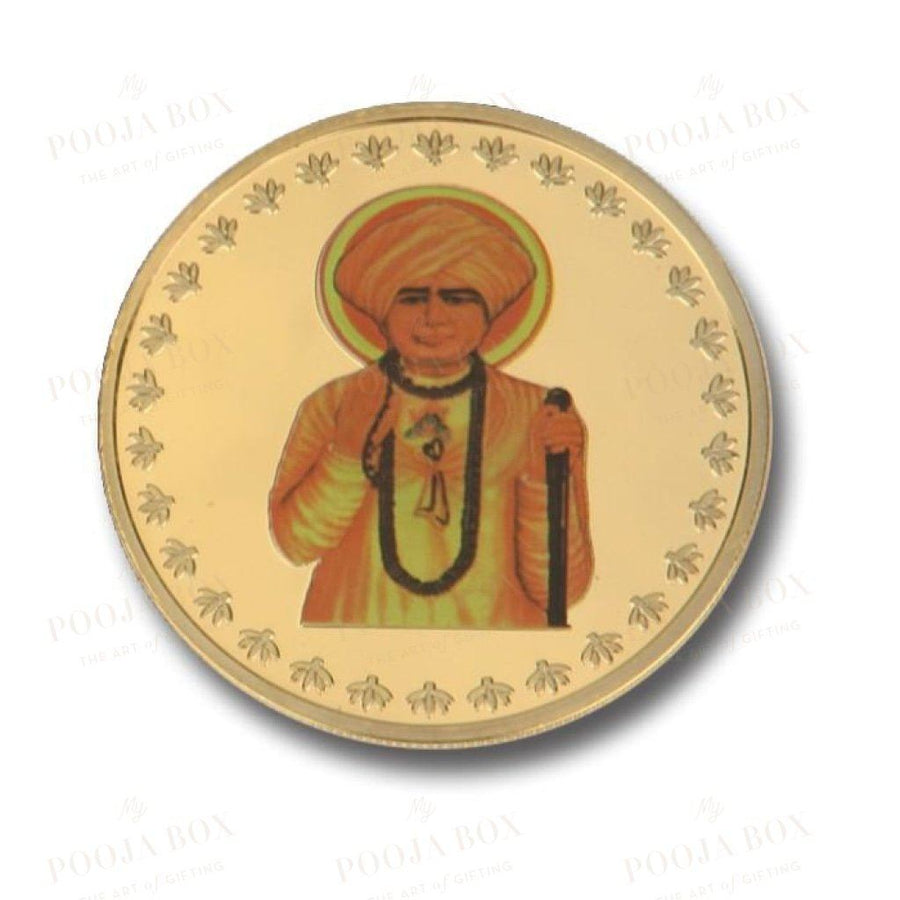 24K Gold Foil Jalaram Bapa Coin & Bar