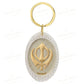24K Gold Foil Khanda Oval Keychain Keychain