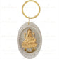 24K Gold Foil Laxmi Oval Keychain Keychain