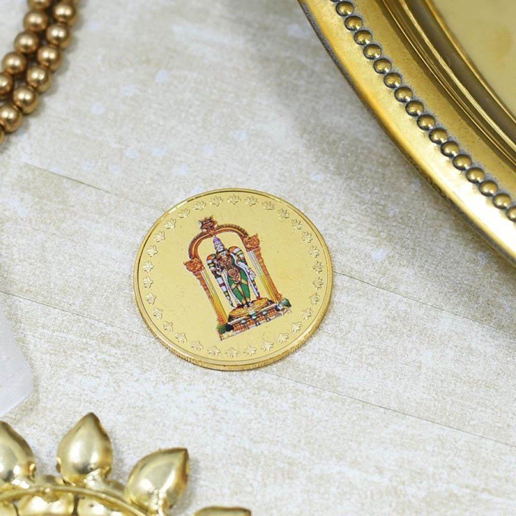 24K Gold Foil Madhuri Meenakshi Coin & Bar