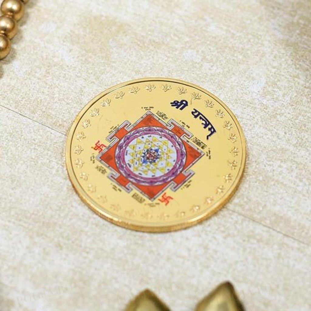 24K Gold Foil Shree Yantra Coin & Bar