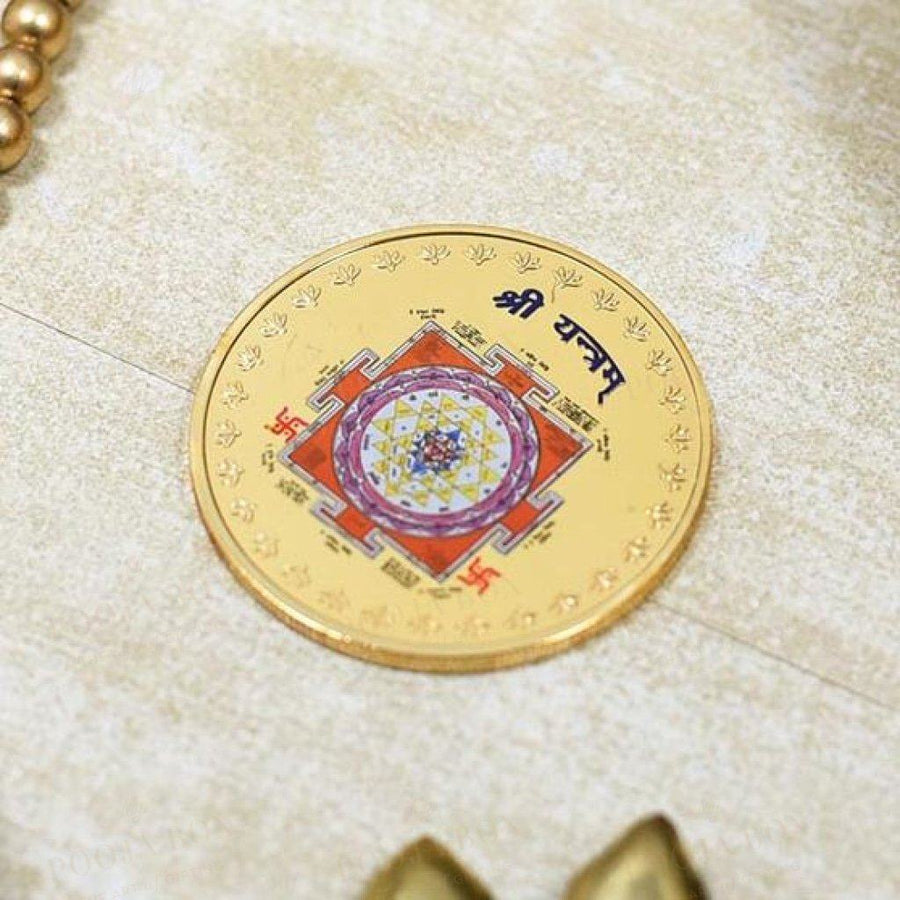 24K Gold Foil Shree Yantra Coin & Bar