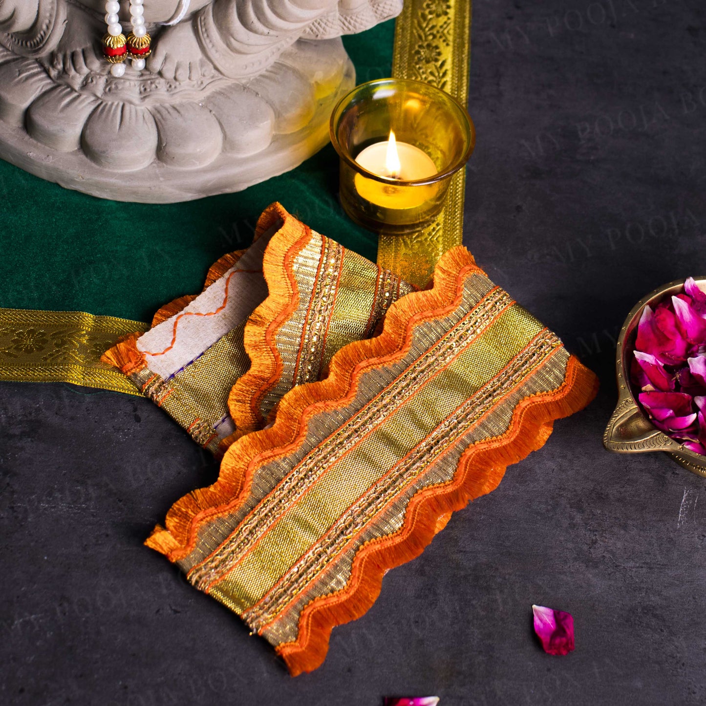 Satin Patka/Dupatta Orange - 55cm.