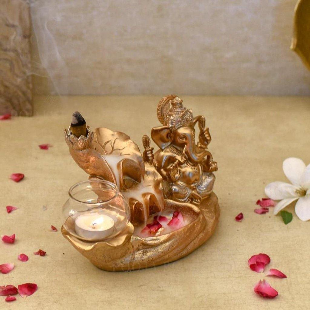 3 In 1 Ganesha Gift Setdhoop & T-Light Holder Incense