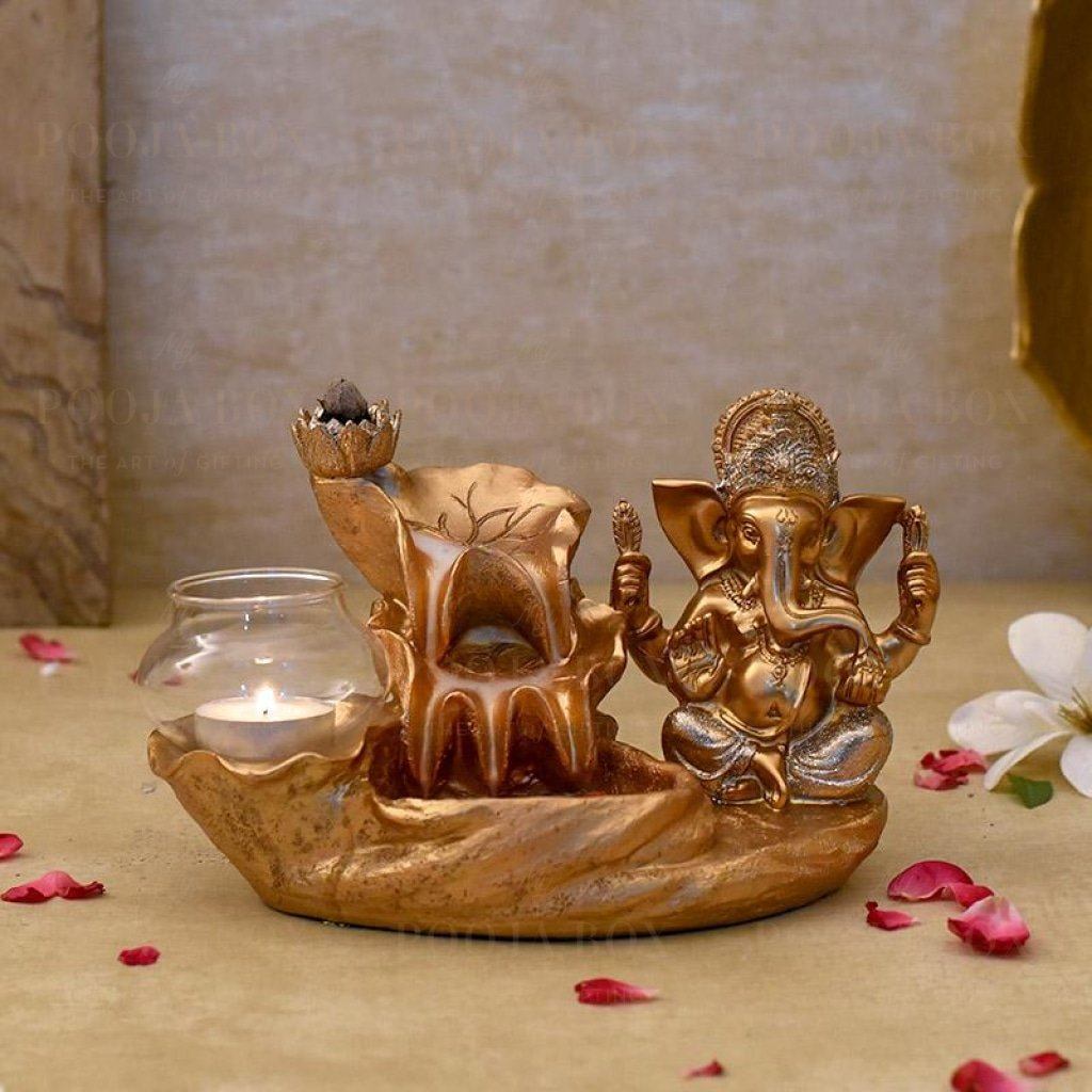 3 In 1 Ganesha Gift Setdhoop & T-Light Holder Incense